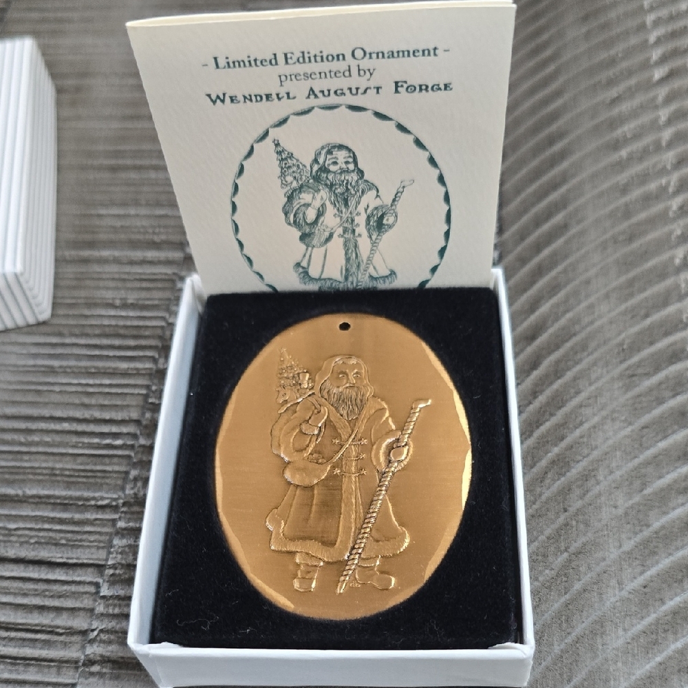 Wendell August Forge Gold Santa Ornament